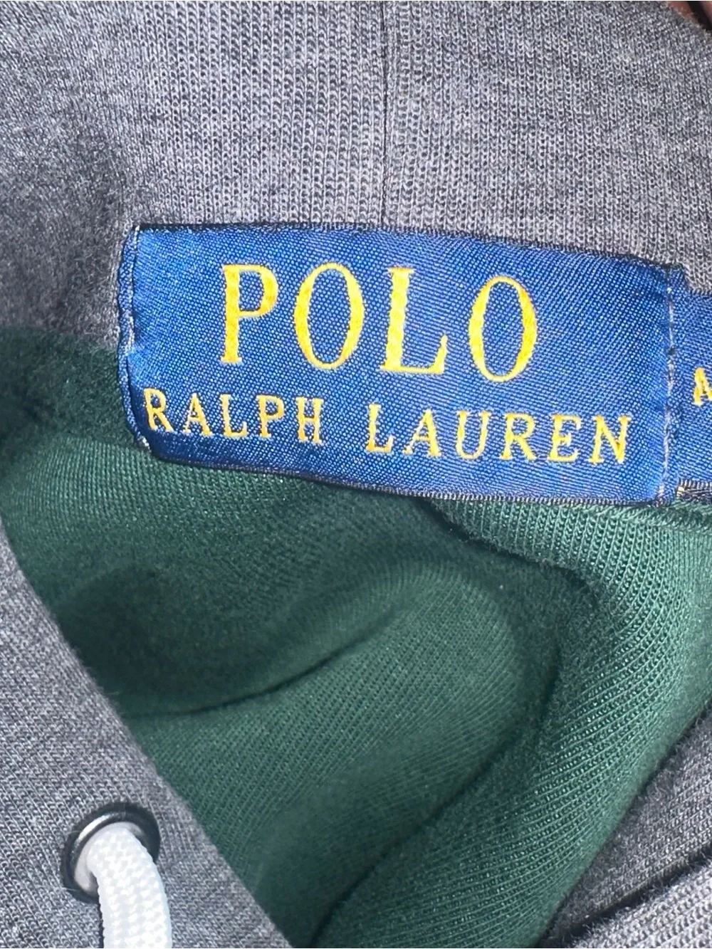 Ralph Lauren Multi-Color Block Hooded Sweatshirt - Green/Yellow/Orange/Navy/Gray